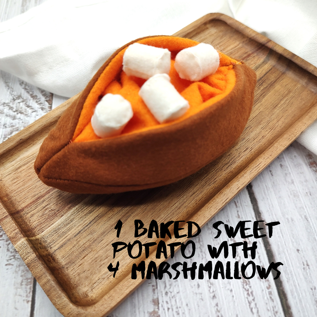 Baked sweet potato plush toy Pretend play food