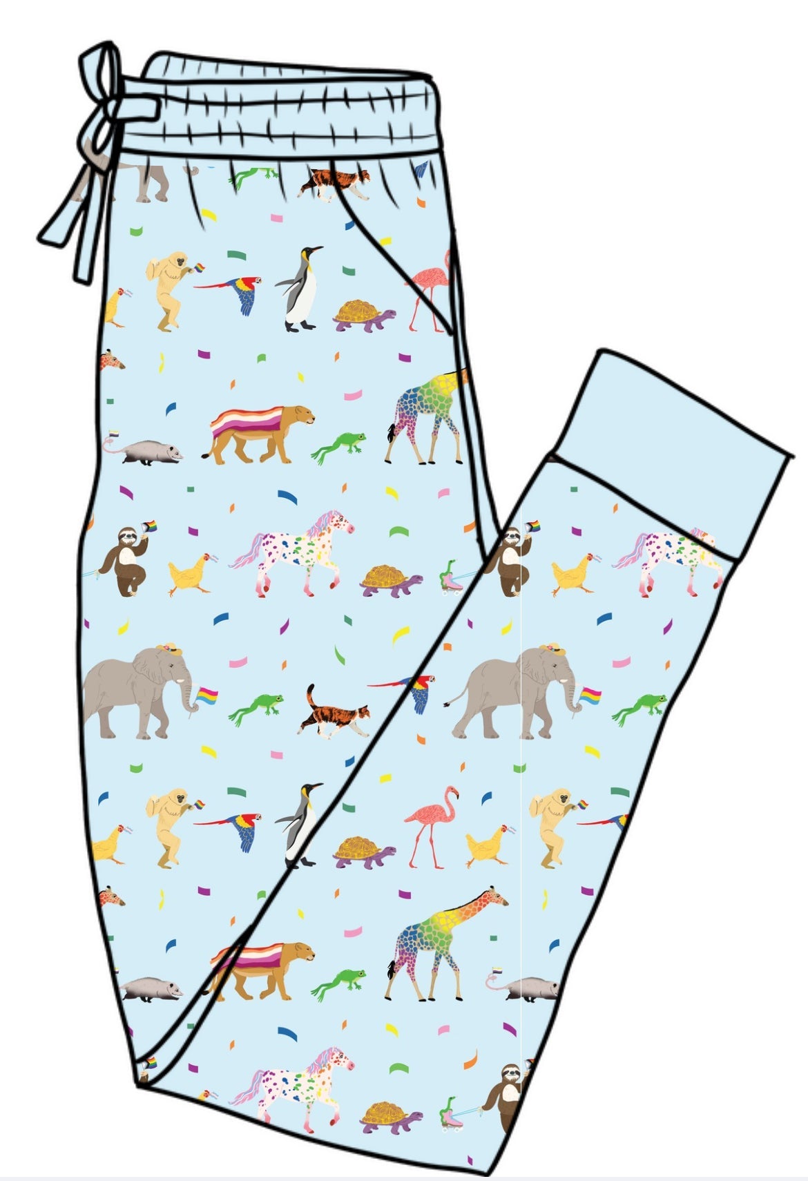 Rainbow on my Parade Pride Adult Bamboo Joggers Pajama Pants