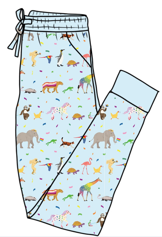 Rainbow on my Parade Pride Adult Bamboo Joggers Pajama Pants