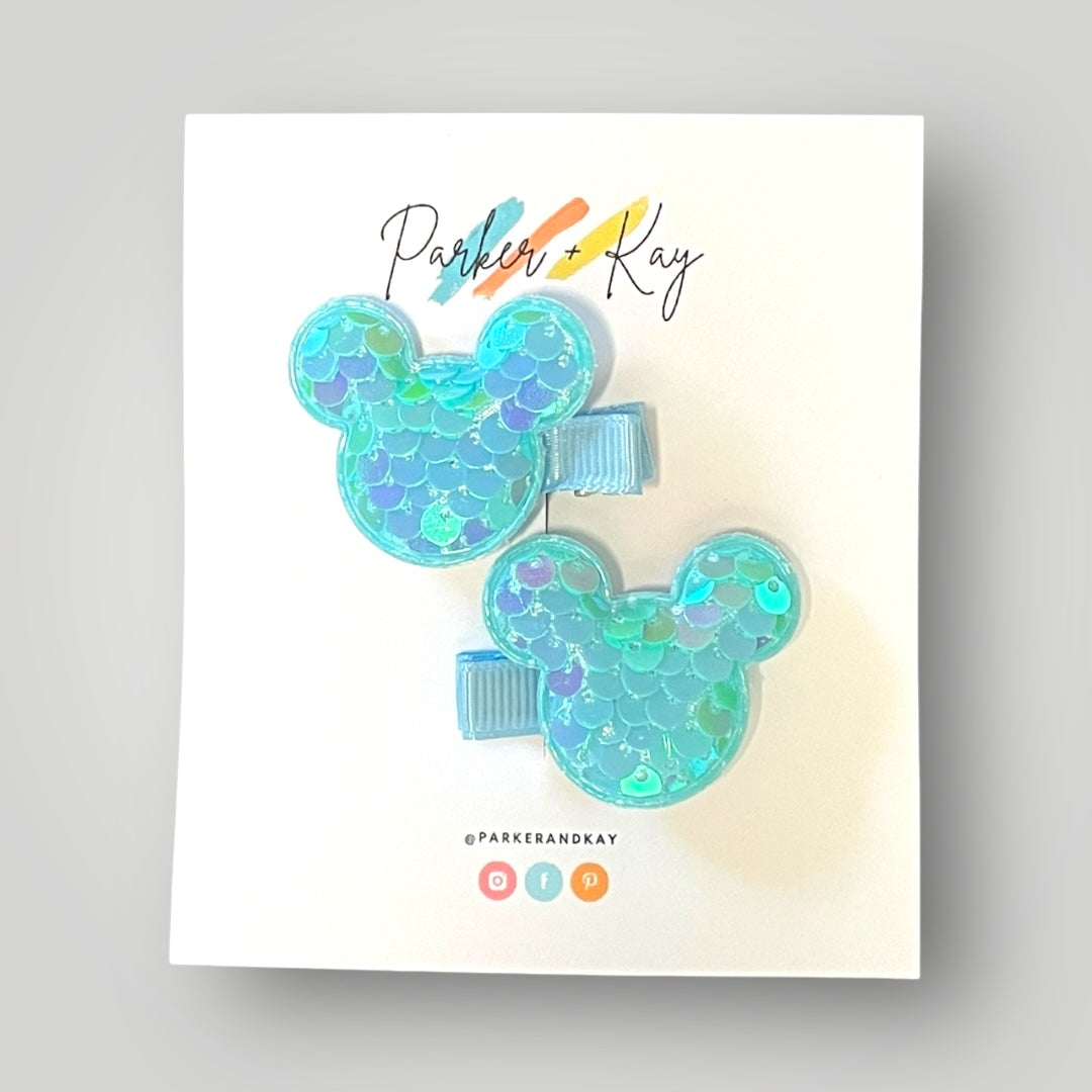 Sequin Mouse Hair Clips