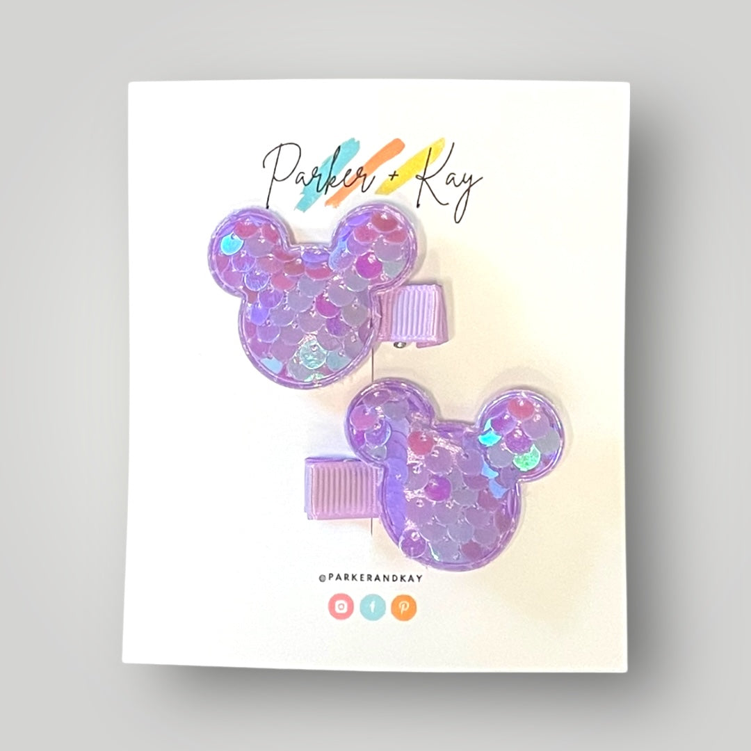 Sequin Mouse Hair Clips