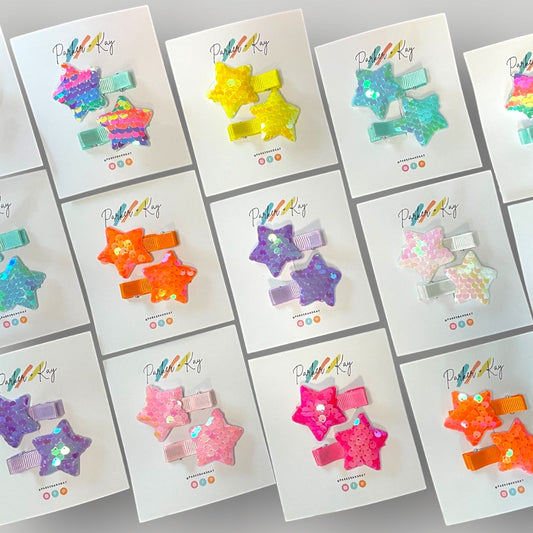 Sequin Star Hair Clips