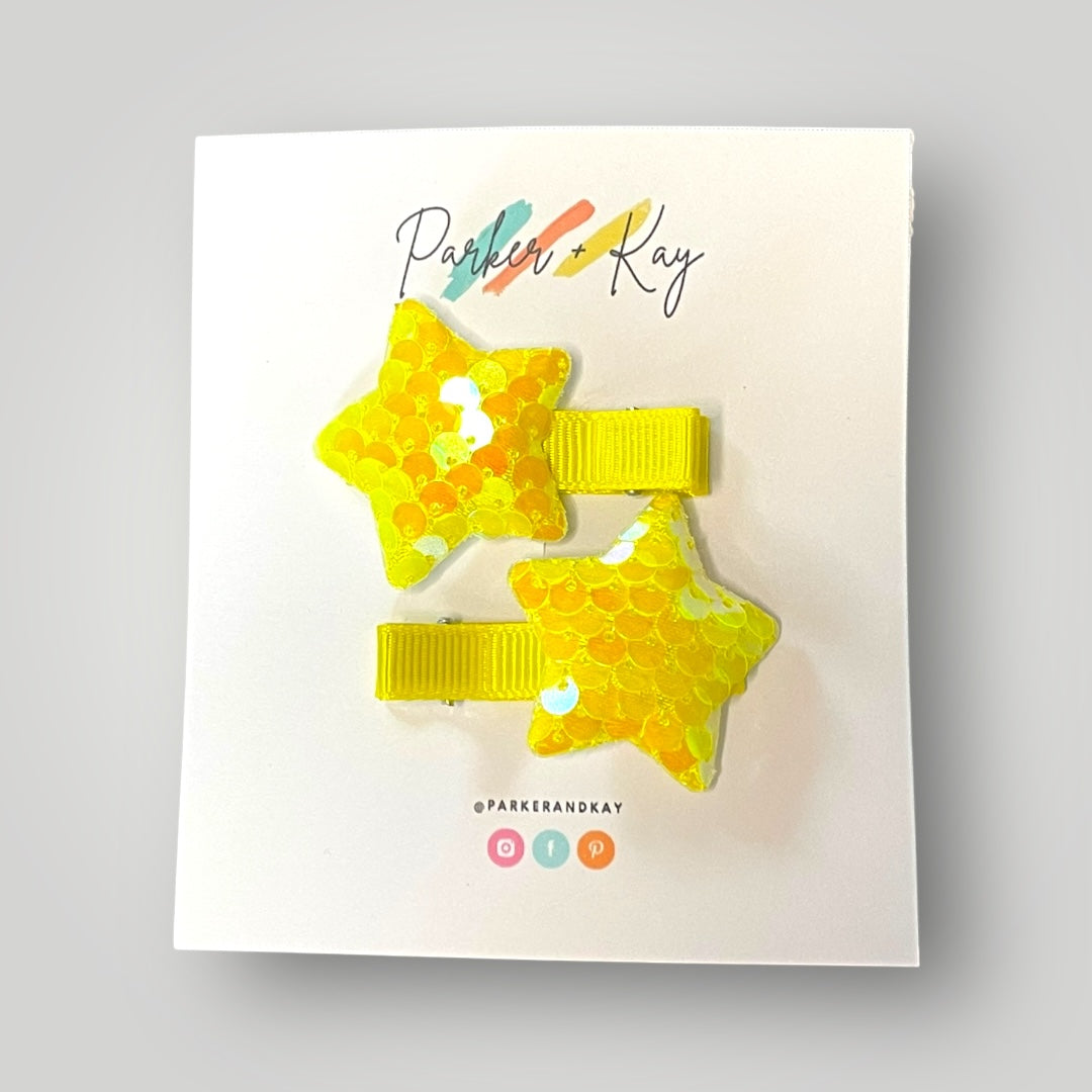 Sequin Star Hair Clips