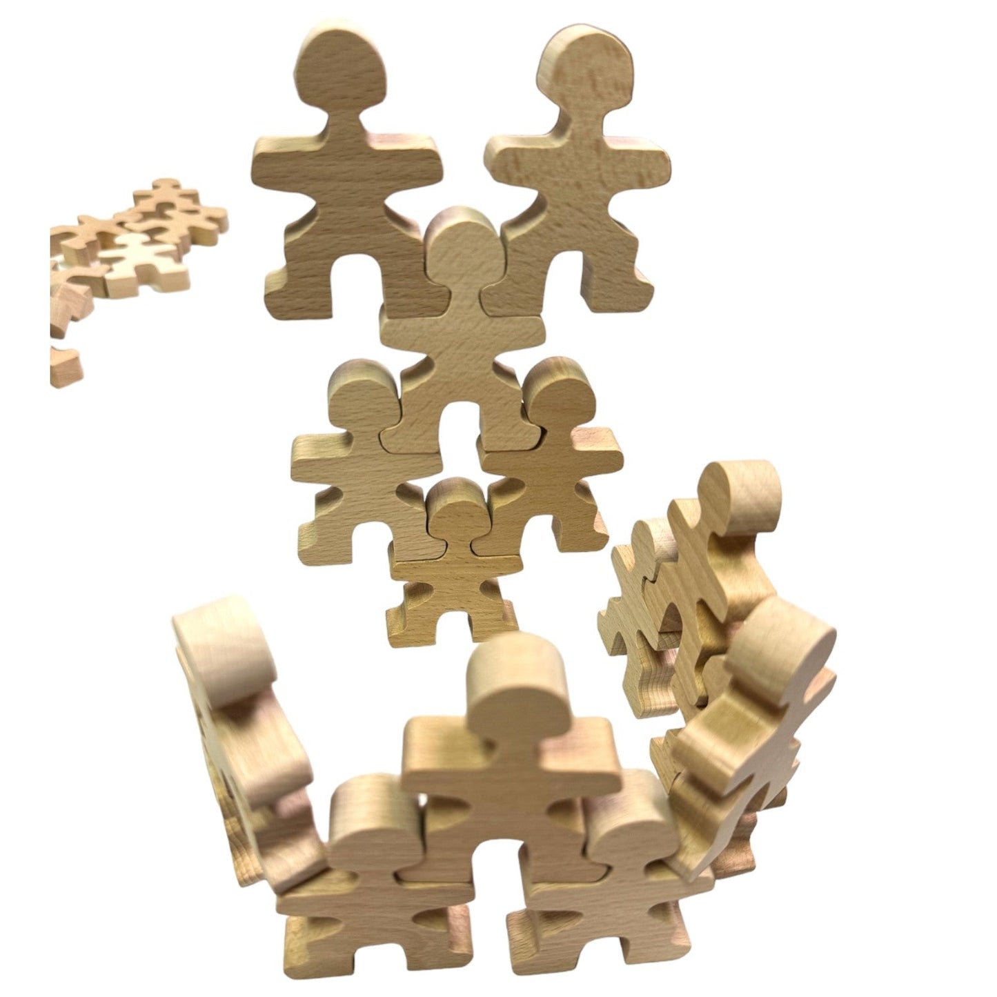 32 Pcs Wooden Little Balancing People Stacking Set