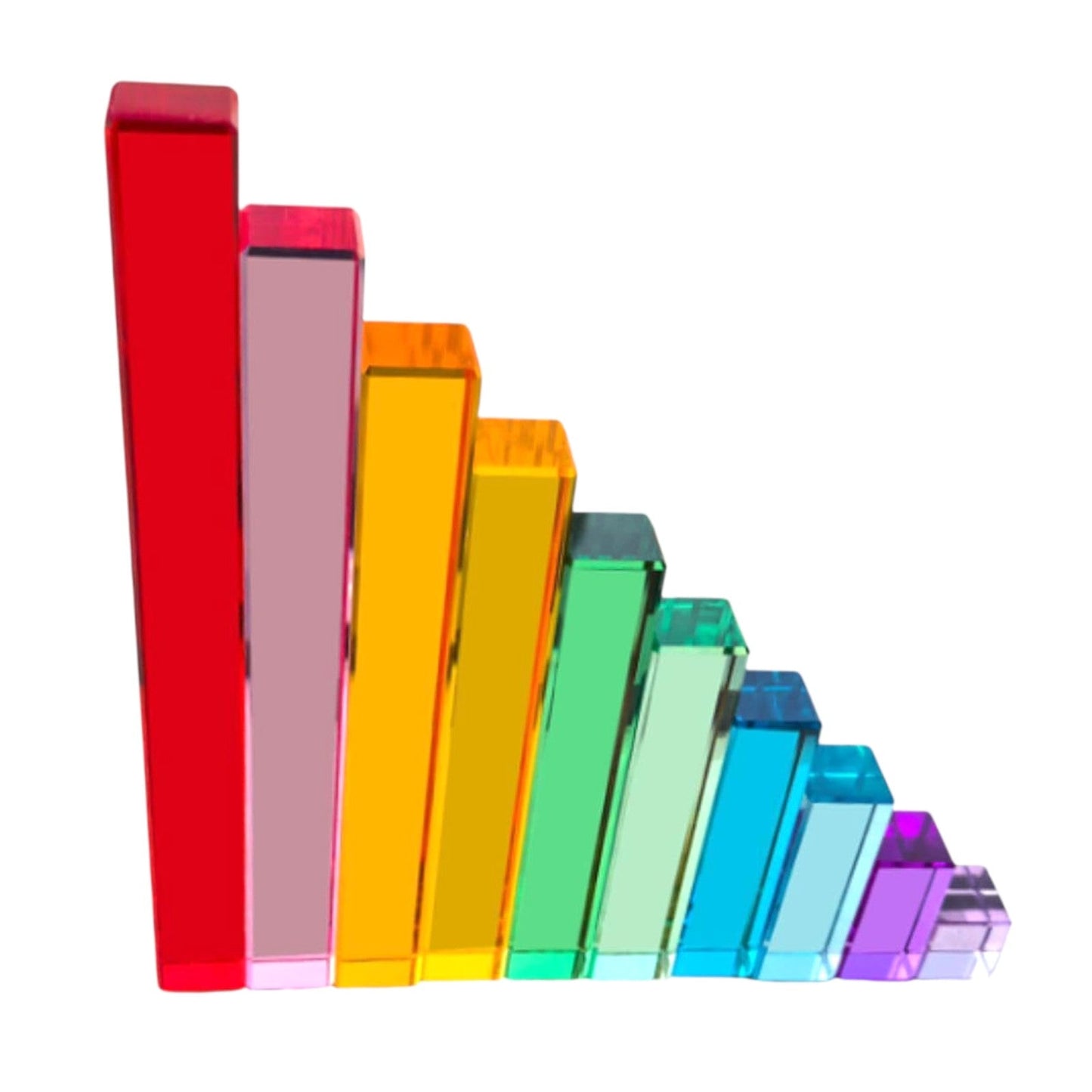 10-Piece Crystal Clear Pyramid Lucite Blocks – High Transparency Acrylic Stair Blocks