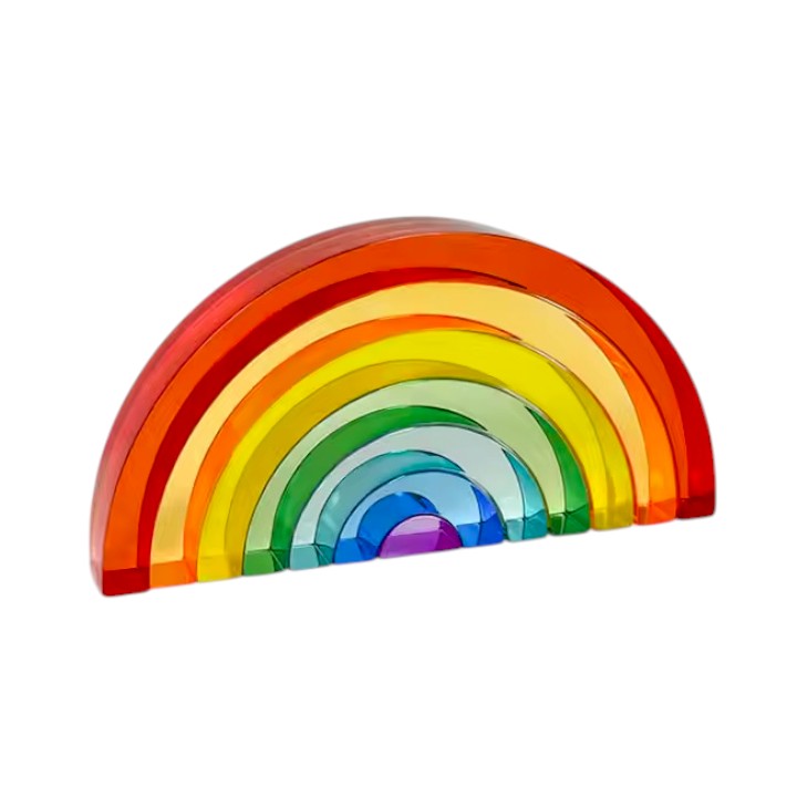 6-Piece Small Crystal Clear Rainbow Lucite Blocks – High Transparency Acrylic