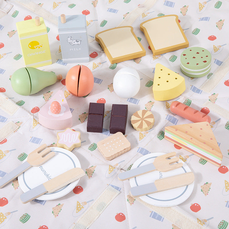 **Pre-order (Ships in 2-3 Weeks)**24 Pcs Wooden Picnic Pack Play Set