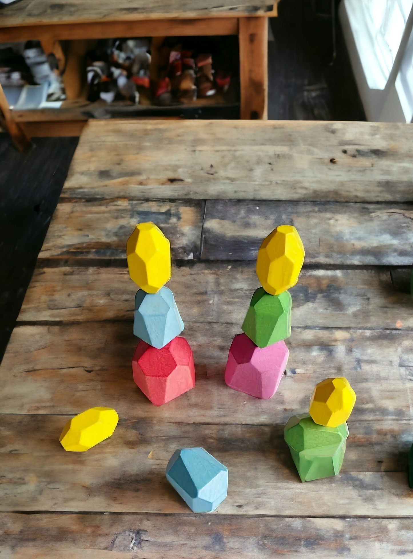 Wooden Stone Stacking Toy