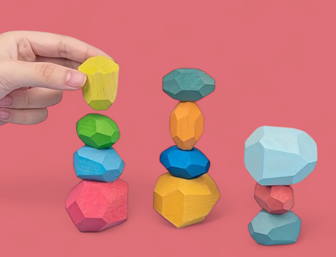 Wooden Stone Stacking Toy