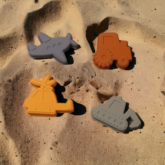 Eco-Friendly Silicone Sand Mold Set - Transportation Themed