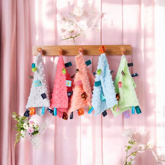 Baby Tags Security Blanket – Soothing Plush Blanket with Colorful Tags