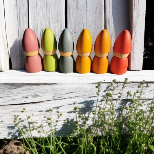 6 Piece Peg Doll Gnomes Set