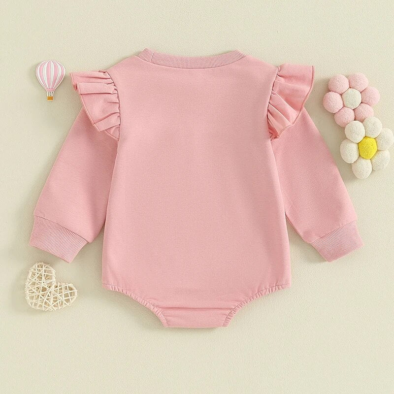 Baby Toddler Kids Girls Sister Matching Big Sis Shirt/Lil Sis Ruffle Sleeve Long Sleeve Romper Crewneck Top