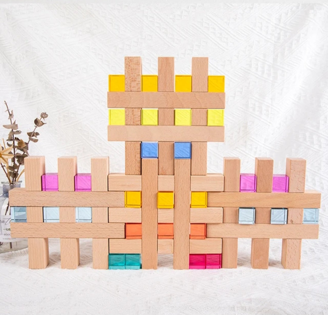 Lucite Cube Blocks in a rainbow of colors