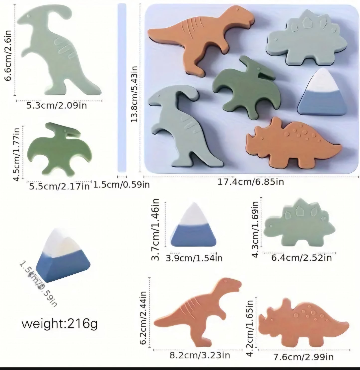 Dinosaur Silicone Sorting & Stacking Puzzle