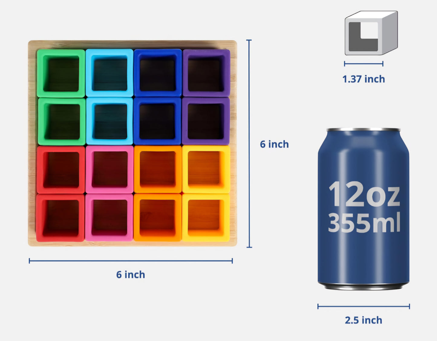 Soft Silicone Rainbow Blocks - 16 or 24 piece set