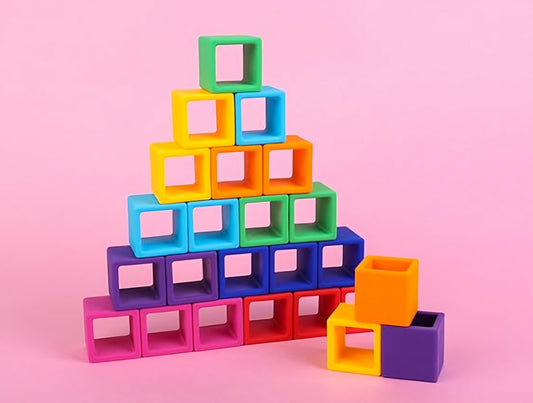 Soft Silicone Rainbow Blocks - 16 or 24 piece set