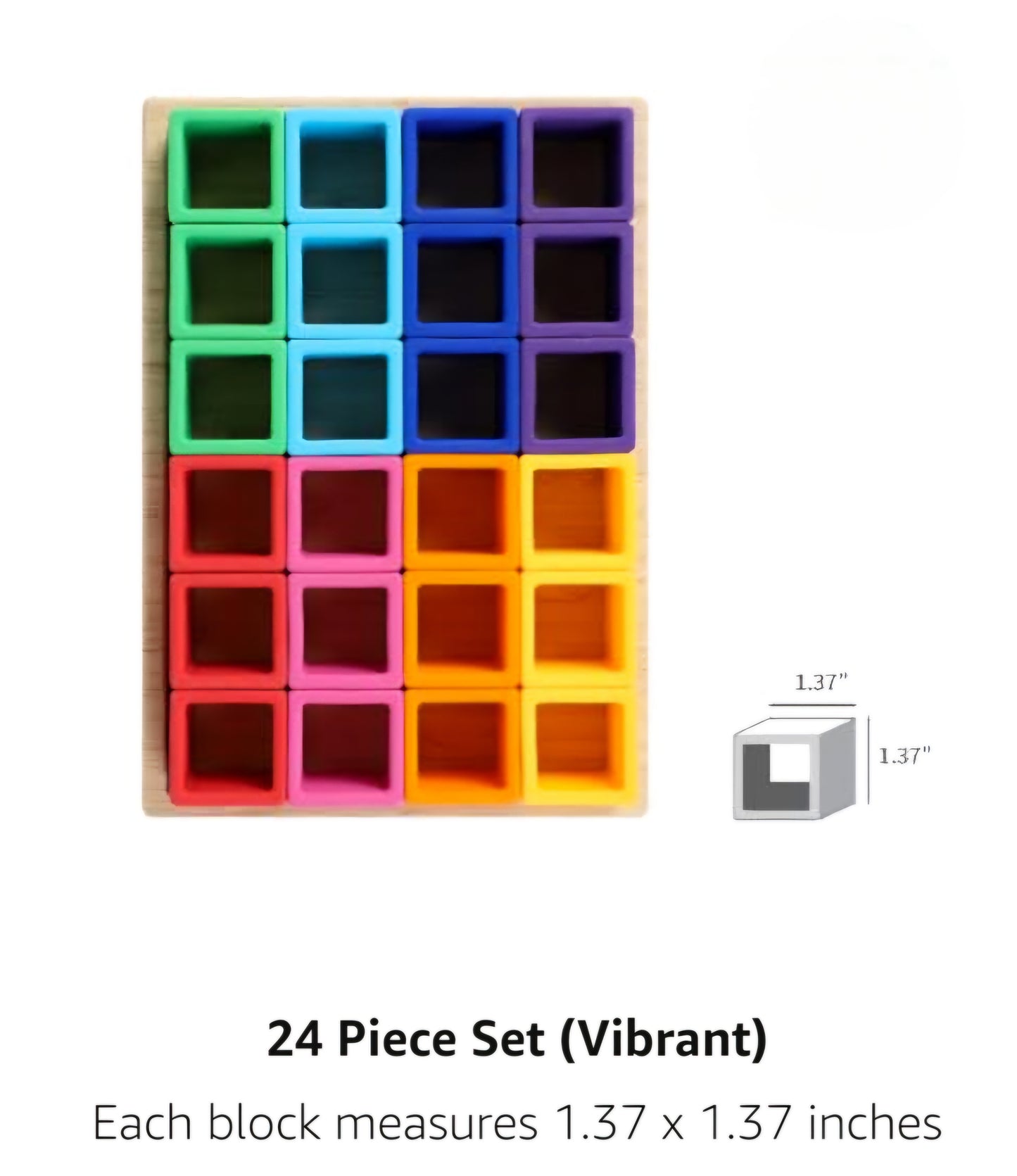 Soft Silicone Rainbow Blocks - 16 or 24 piece set