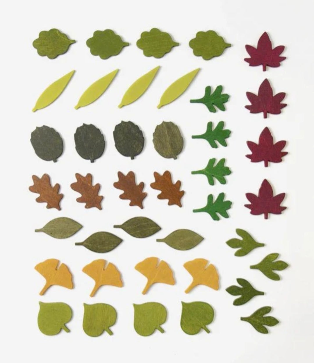 Wooden Leaf Play Set - 40-Piece Loose Parts Play for Little Botanists