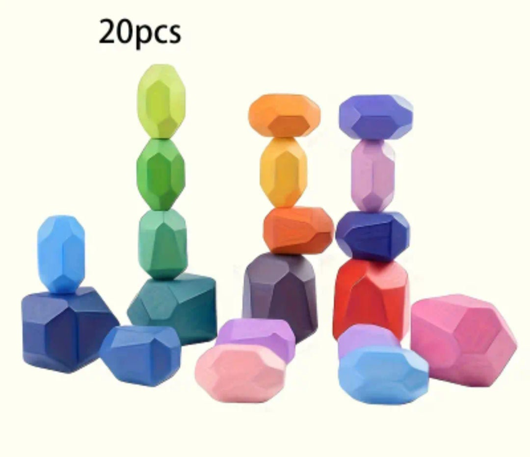 Wooden Stone Stacking Toy