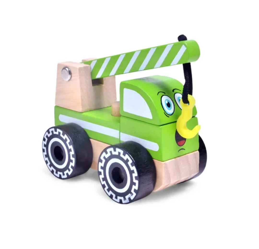 Handmade Wooden Toy Truck Set of 4