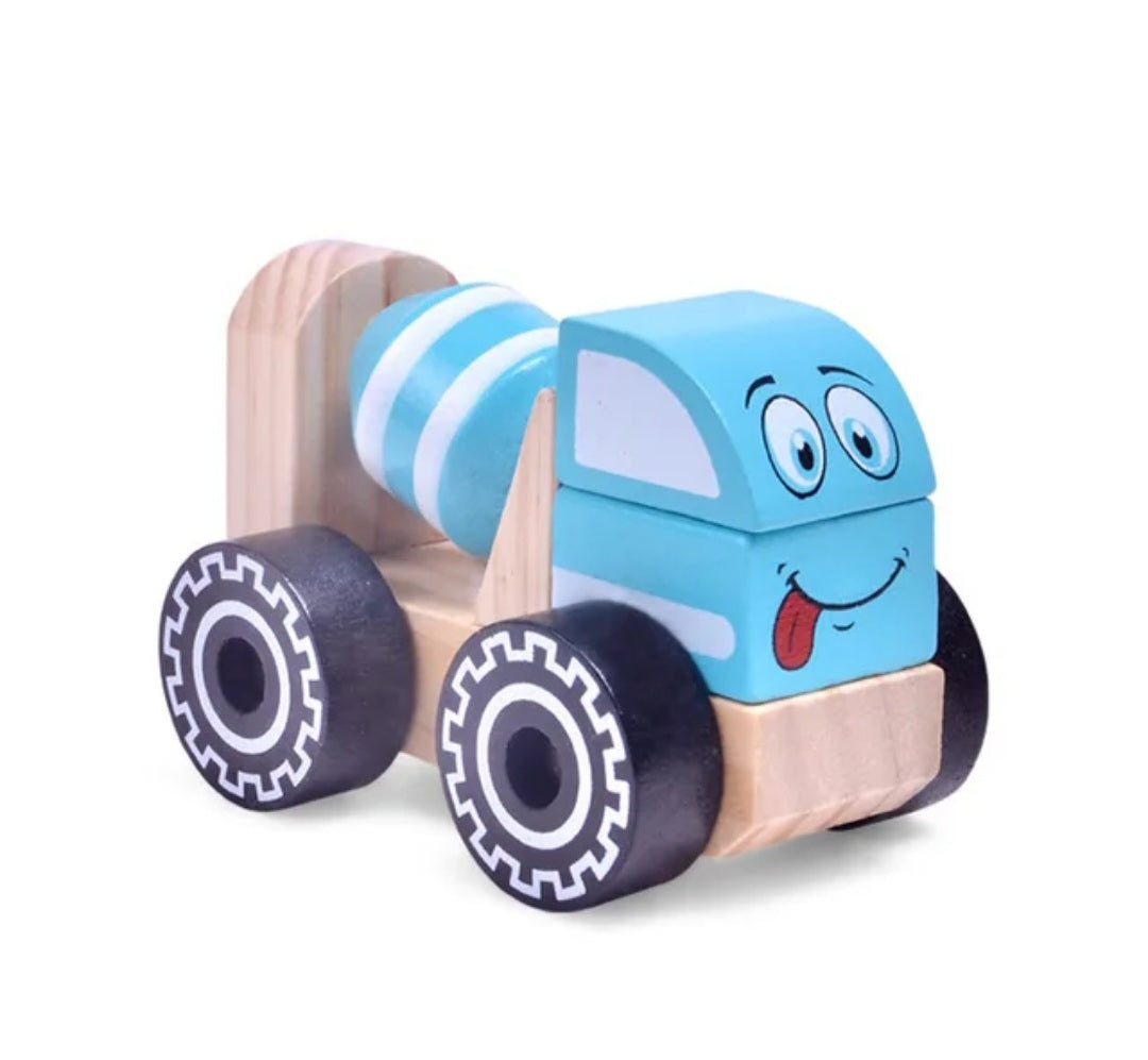 Handmade Wooden Toy Truck Set of 4