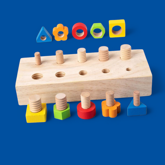 Montessori Wooden Nut & Bolts Toy