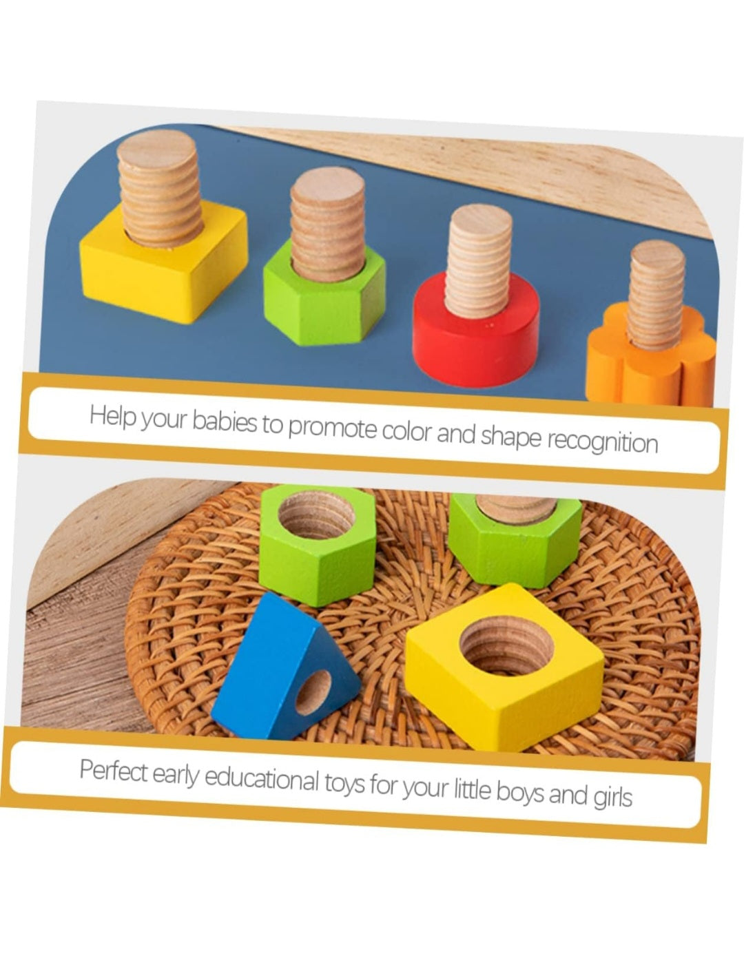 Montessori Wooden Nut & Bolts Toy