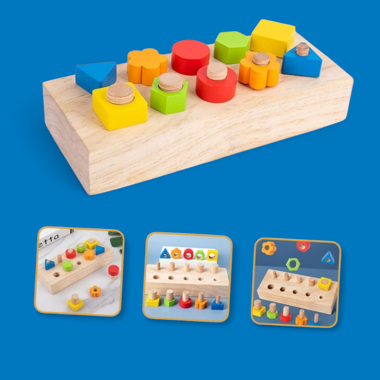 Montessori Wooden Nut & Bolts Toy