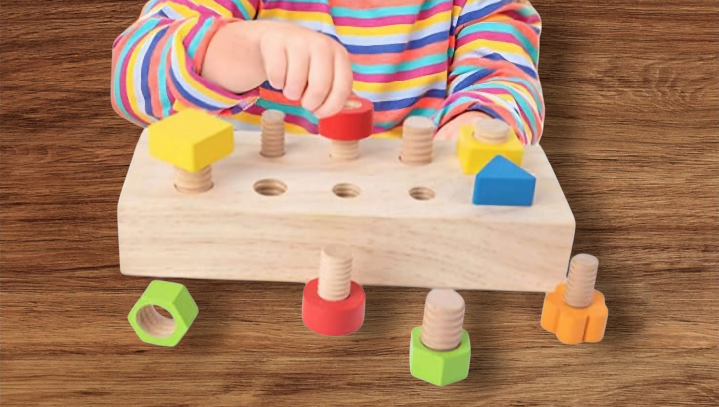 Montessori Wooden Nut & Bolts Toy