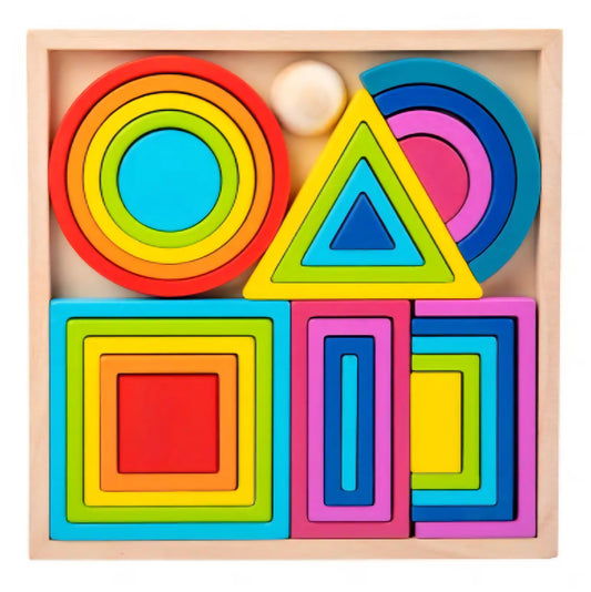 Rainbow Shape Builder Set | 2-in-1 Puzzle & Open-Ended Play