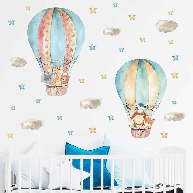 Watercolor Cartoon Animals Wall Stickers