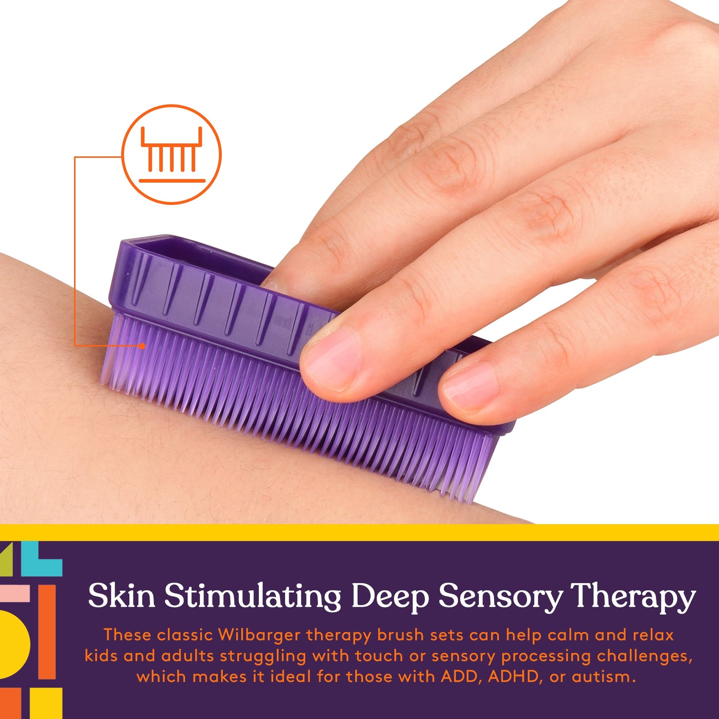 Therapressure Sensory Brush (Multi-Color): 6 Pack