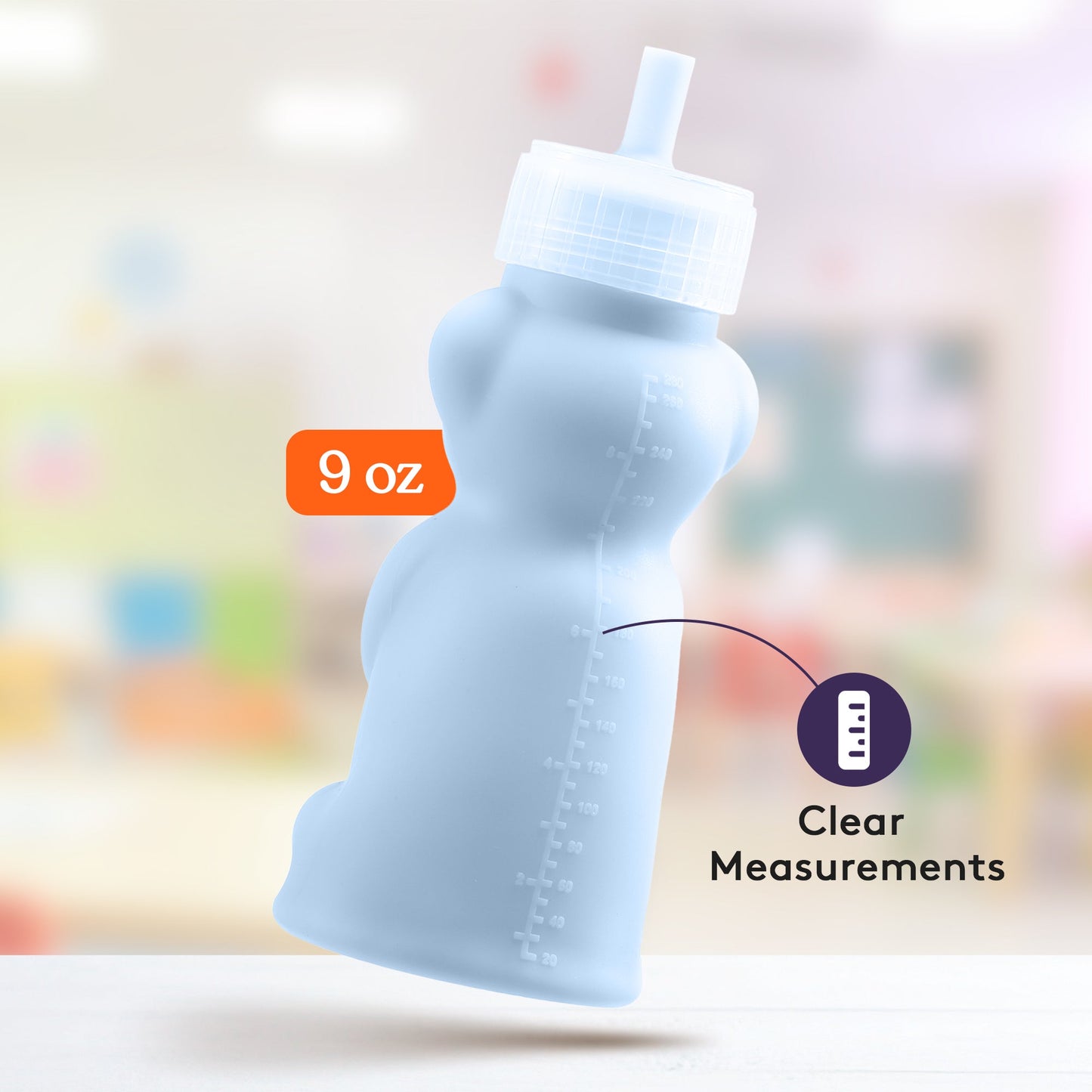 Honey Bear Straw Cup- BPA Free Silicone Training Cup