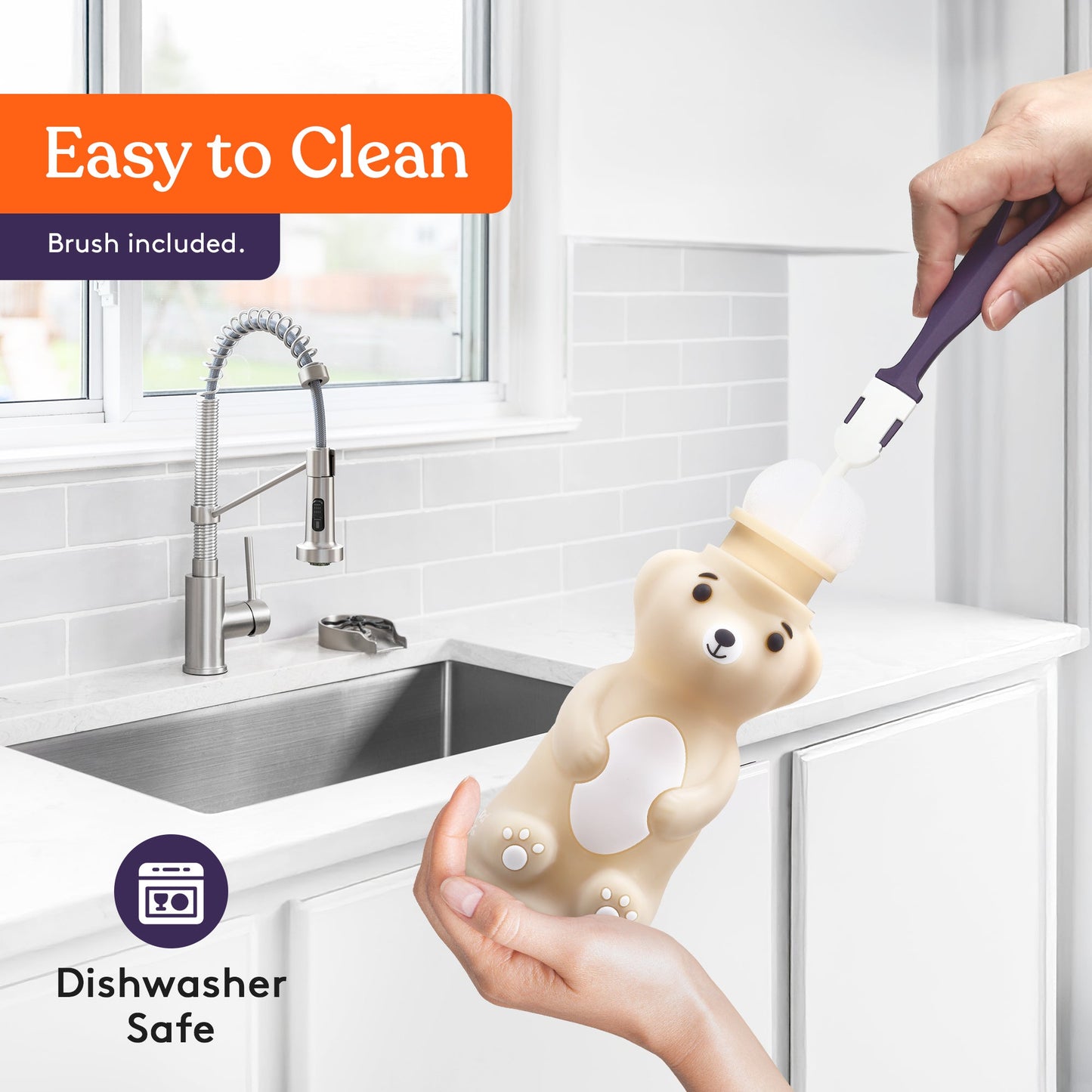 Honey Bear Straw Cup- BPA Free Silicone Training Cup