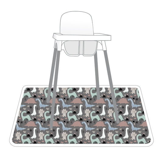 Dinosaur Drawing Splash Mat - A Waterproof Catch-All for Highchair Spills and More!