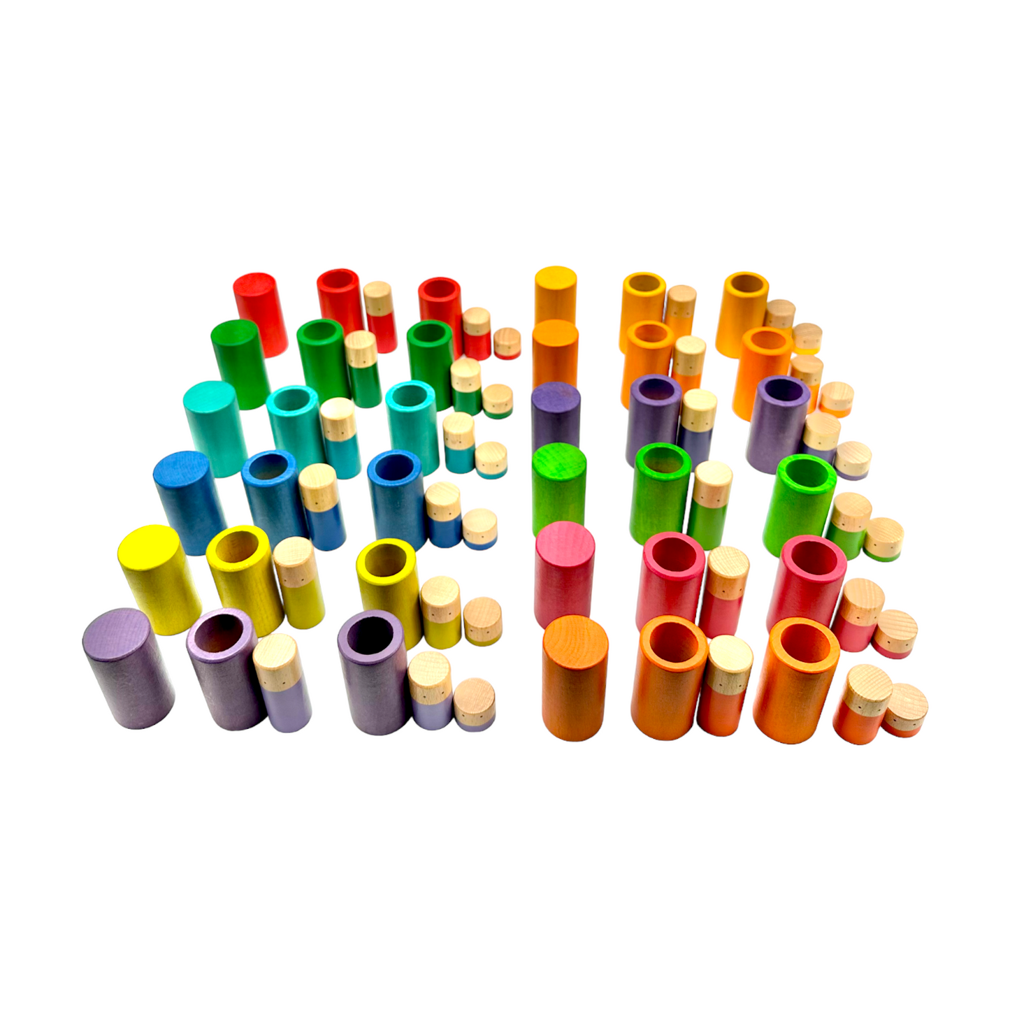 72 Pcs Rainbow Lola Stack and Sort Play Set