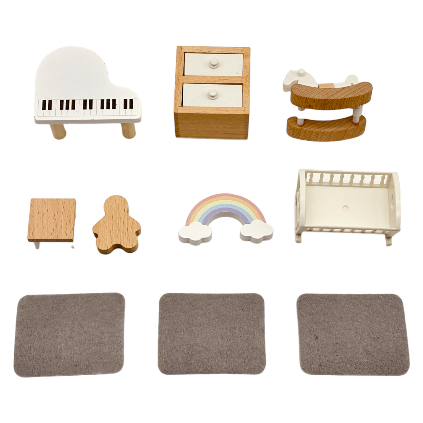 **Pre-order (Ships in 1-2 Weeks)**Wooden Dollhouse Furniture Toy Pretend Play Set