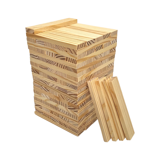 **Pre-order (Ships in 2-3 Weeks)**120 Pcs Natural Wooden Building Planks Set