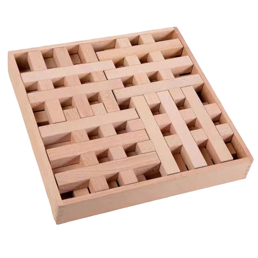 8 Pcs Grid Blocks Set with Storage Tray