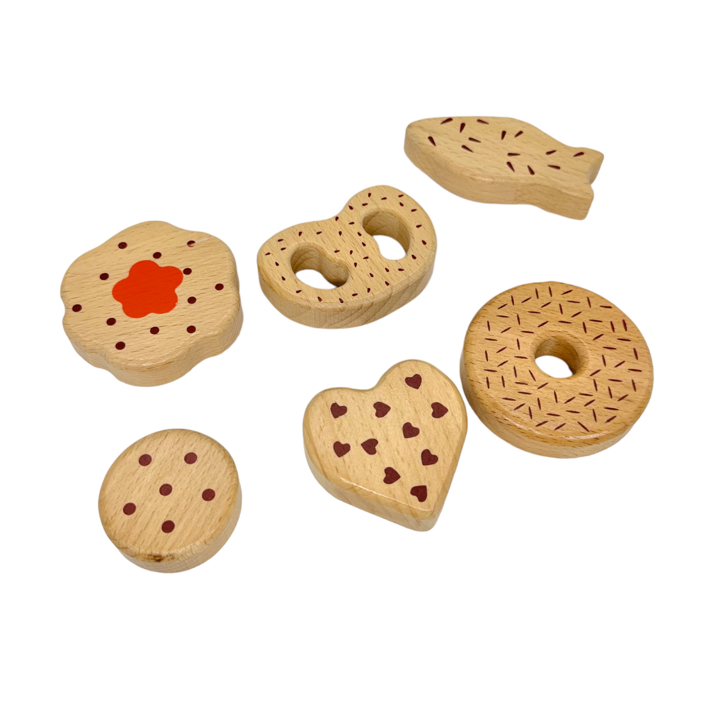 10 Pcs Wooden Popsicle Ice Cream Bar and Pastry Cookies Pretend Play Set