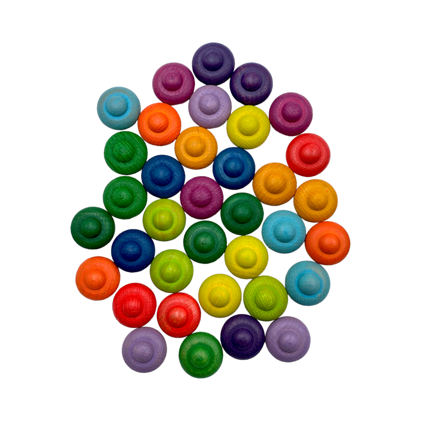 **Pre-order (Ships in 2-3 Weeks)**36 Pieces Colored Wooden Mandala Rainbow Loose Parts