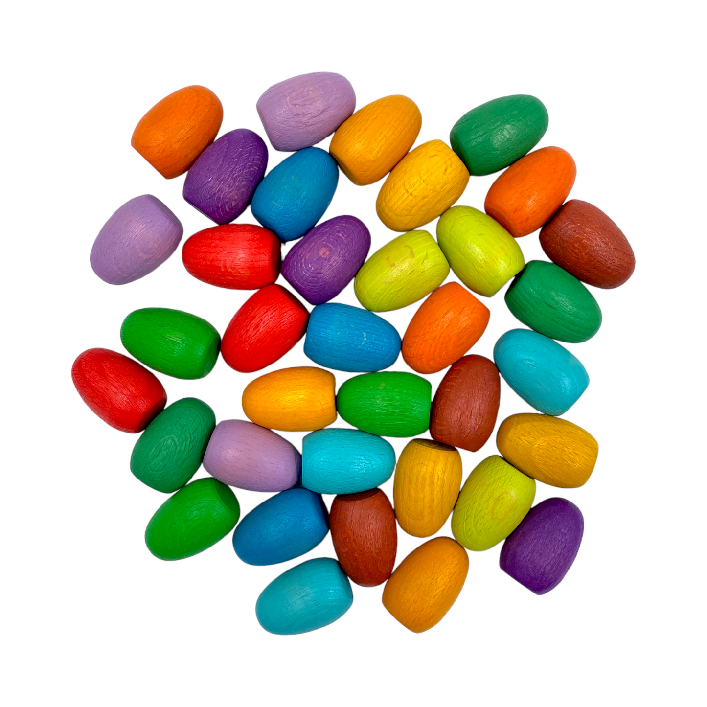 **Pre-order (Ships in 2-3 Weeks)**36 Pieces Colored Wooden Mandala Rainbow Loose Parts