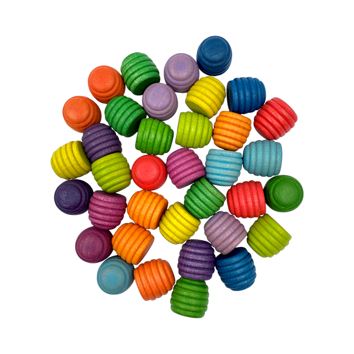 **Pre-order (Ships in 2-3 Weeks)**36 Pieces Colored Wooden Mandala Rainbow Loose Parts