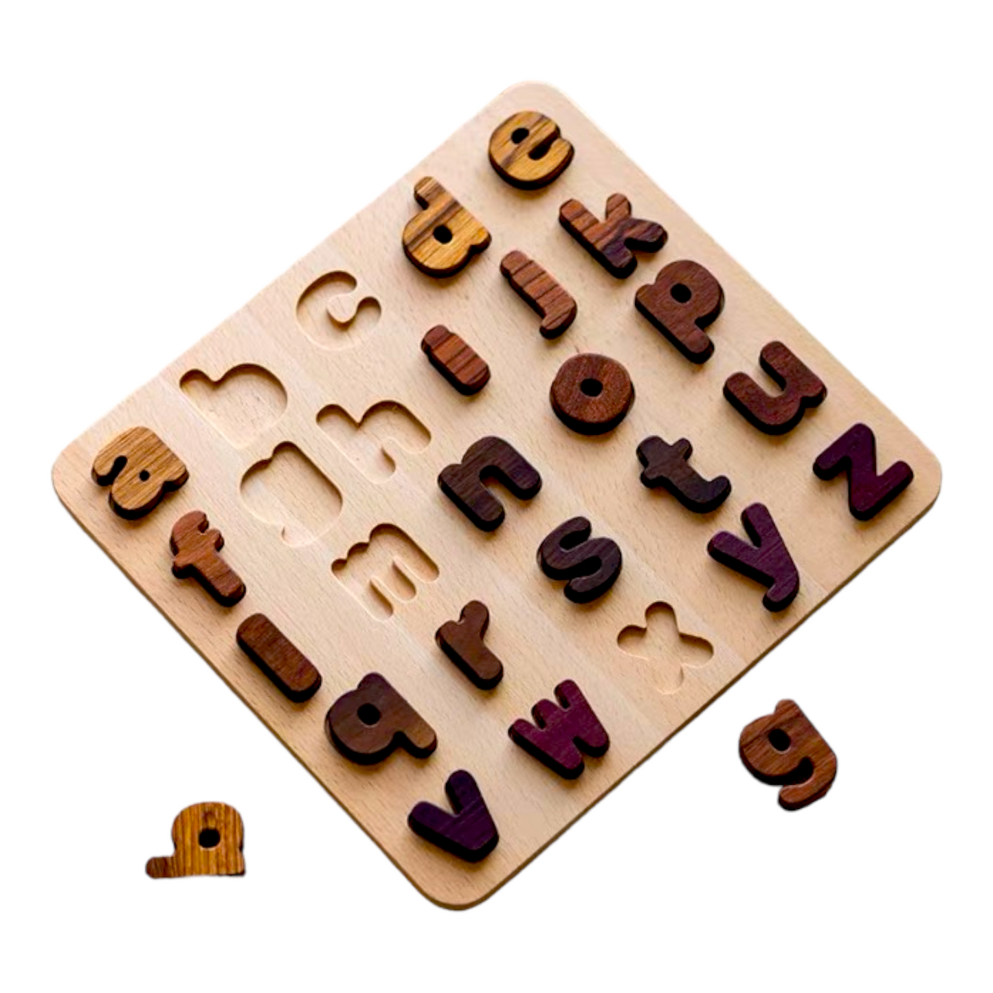 Natural Wooden Alphabet Letters and Numbers Puzzle