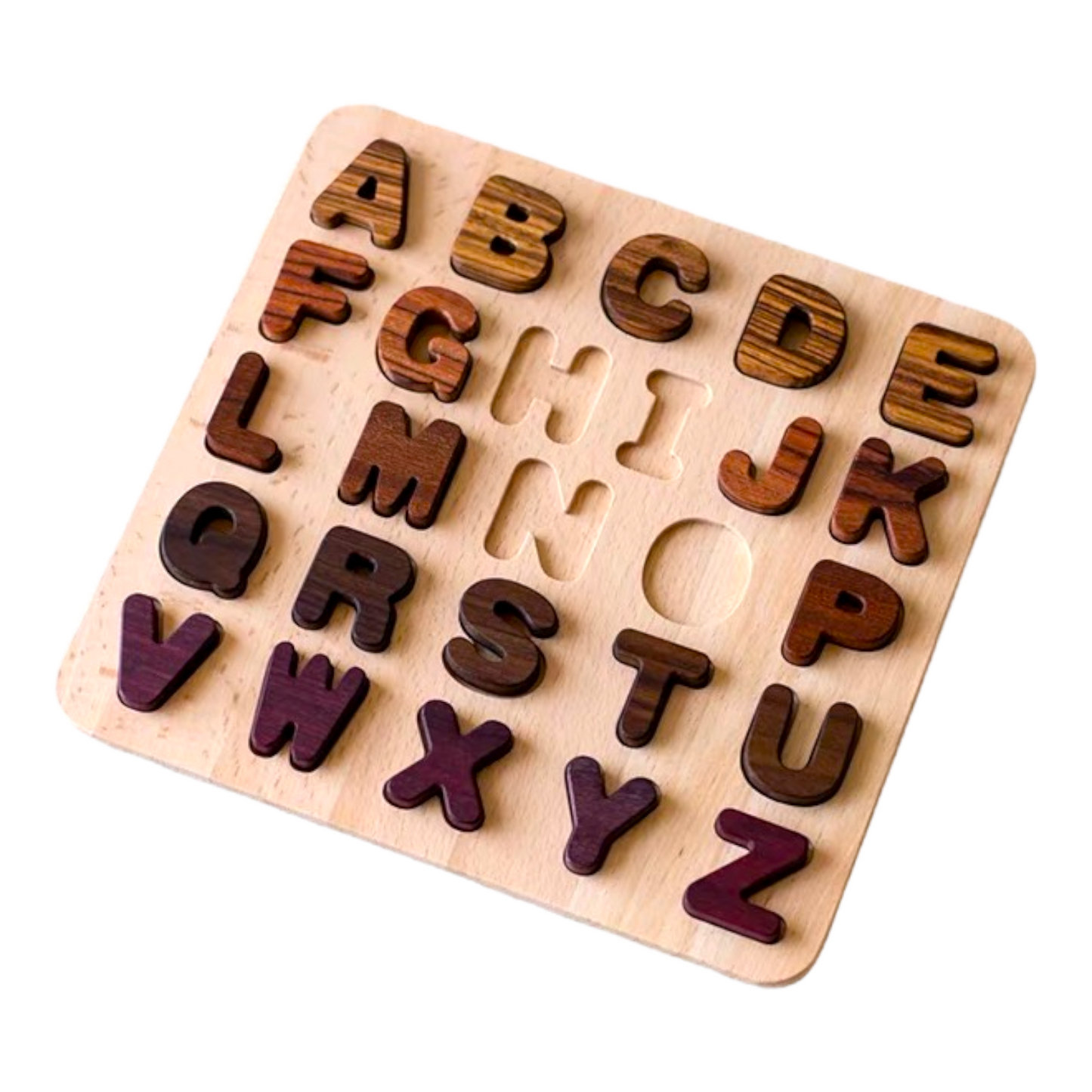 Natural Wooden Alphabet Letters and Numbers Puzzle