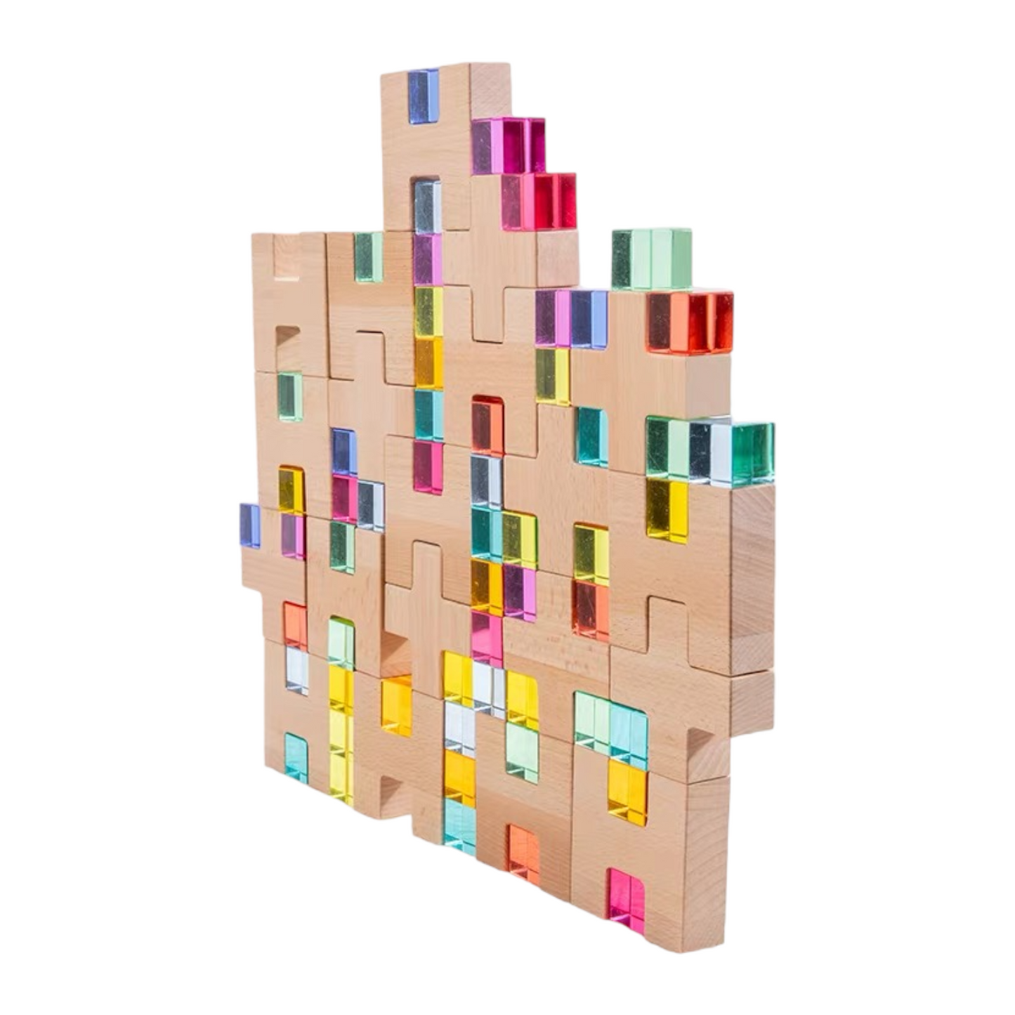 **Pre-order (Ships in 2-3 Weeks)**20 Pcs Wooden H and + Shape Blocks Set with Storage Tray