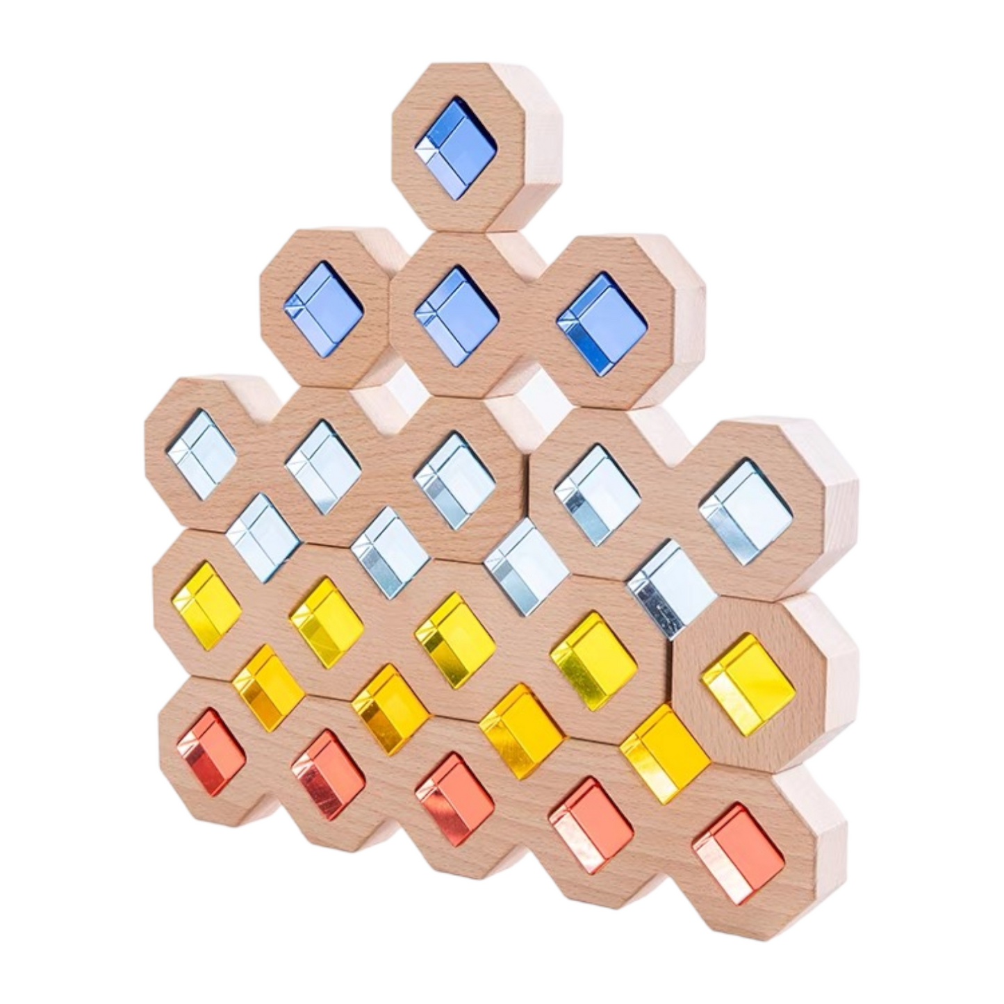 12 Pcs Wooden Windows Building Block Set with Storage Tray