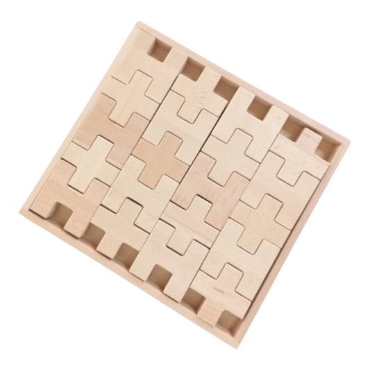 **Pre-order (Ships in 2-3 Weeks)**20 Pcs Wooden H and + Shape Blocks Set with Storage Tray