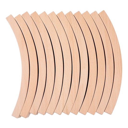 **Pre-order (Ships in 3-4 Weeks)**12 Pcs Large Curved Natural Wooden Building Blocks